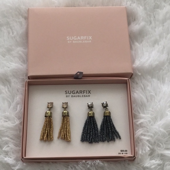 Sugarfix by Baublebar Jewelry - 💃NWT Amazing Set of 2 Rhinestone / Tassel Earring